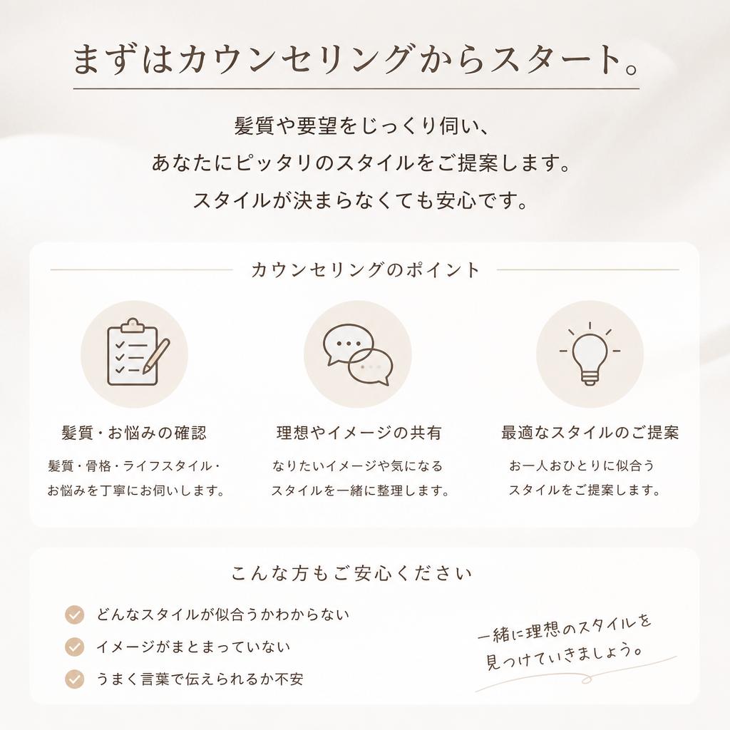 理想のスタイルを実現するカウンセリング