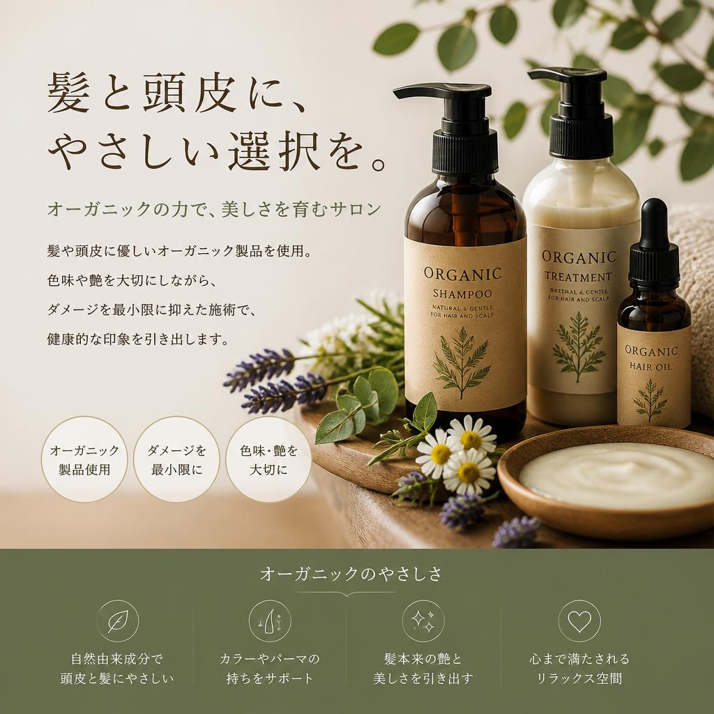 オーガニック施術で優しい仕上がり